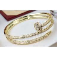 Cartier juste un clou Double Bracelet diamond-paved Yellow Gold