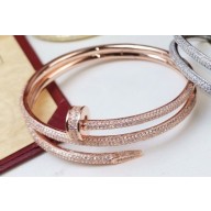 Cartier juste un clou Double Bracelet diamond-paved Pink Gold