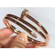 Cartier juste un clou Double Bracelet with Diamonds Pink Gold