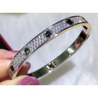 Cartier Black Love Bracelet diamond-paved White Gold