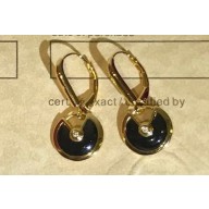 Cartier amulette de Earrings Black Yellow Gold
