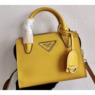 Prada Saffiano Leather Handbag 1BA269 Yellow 2020