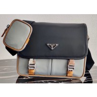 Prada Nylon Shoulder Bag 2VD769 Black/Gray 2020