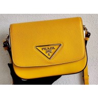 Prada Saffiano Leather Shoulder Bag 1BD249 Yellow 2020