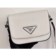 Prada Saffiano Leather Shoulder Bag 1BD249 White 2020