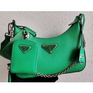 Prada Re-Edition 2005 Saffiano Leather Shoulder Hobo Bag 1BH204 Green 2020
