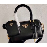 Prada Leather Mini Boston Bag 1BB846 Black/Gold 2020
