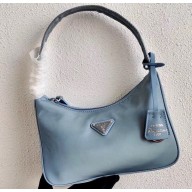 Prada Re-Edition 2000 Nylon Mini Hobo Bag 1NE515 Sky Blue 2020