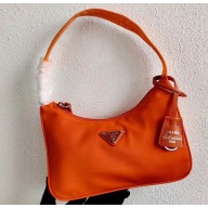 Prada Re-Edition 2000 Nylon Mini Hobo Bag 1NE515 Orange 2020
