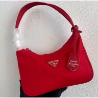 Prada Re-Edition 2000 Nylon Mini Hobo Bag 1NE515 Red 2020