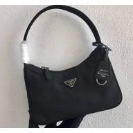 Prada Re-Edition 2000 Nylon Mini Hobo Bag 1NE515 Black 2020