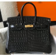 Hermes Birkin 25cm/30cm Bag in Crocodile Pattern Black