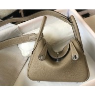 Hermes Mini Lindy 19cm Bag Pale Gray/Silver
