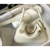 Hermes Mini Lindy 19cm Bag White