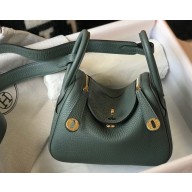 Hermes Mini Lindy 19cm Bag Almond Green