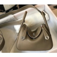 Hermes Mini Lindy 19cm Bag Etoupe/Silver