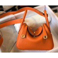 Hermes Mini Lindy 19cm Bag Orange