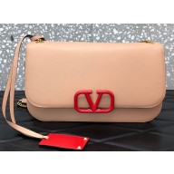 Valentino VLOCK Shoulder Large Bag Nude with Karung Logo 2020