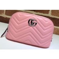 Gucci Leather GG Marmont Cosmetic Case Bag 625690 Pastel Pink 2020