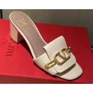 Valentino Heel 5.5cm VLOGO Club Mules White 2020