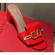 Valentino Heel 5.5cm VLOGO Club Mules Red 2020