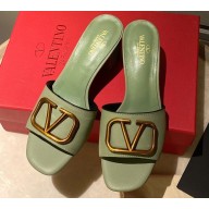 Valentino Heel 5.5cm VLOGO Mules Green 2020