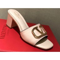 Valentino Heel 5.5cm VLOGO Mules Light Pink 2020