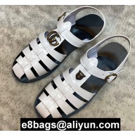 Gucci Rubber Buckle Strap Men's Sandals White 2020