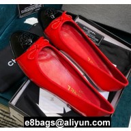 Chanel Classic Bow Ballerinas Flats Patent Red/Black