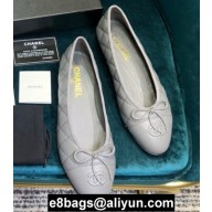 Chanel Classic Bow Ballerinas Flats Quilting Gray