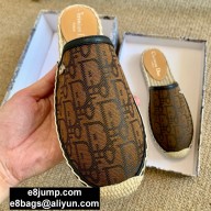 Dior CD Logo Oblique Canvas Espadrilles Mules Coffee 2020