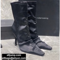 Alexander Wang Heel 10.5cm Satin Vanna Stretch Pointed Boots Black 2020