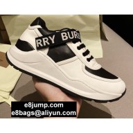 Burberry Logo Detail Leather and Nylon Sneakers White/Black 2020