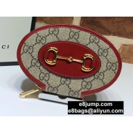 Gucci Horsebit 1955 Oval Coin Case 622040 GG Canvas Red 2020
