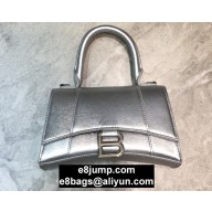 Balenciaga Hourglass XS Top Handle Bag Silver