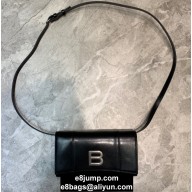 Balenciaga Hourglass Wallet On Chain Bag Black/Silver