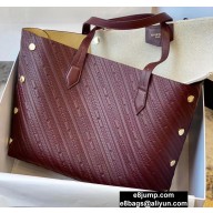 Givenchy Medium BOND Shopper Tote Bag in GIVENCHY Chain Embossed Leather Burgundy 2020