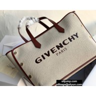 Givenchy Medium BOND Shopper Tote Bag in GIVENCHY Canvas Burgundy 2020