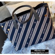Givenchy Medium BOND Shopper Tote Bag in GIVENCHY Chain Jacquard Blue 2020