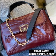 Givenchy ID Medium Bag in Crackling Leather Burgundy 2020