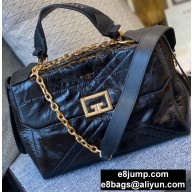 Givenchy ID Medium Bag in Crackling Leather Black/Gold 2020