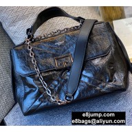 Givenchy ID Medium Bag in Crackling Leather Black/Silver 2020