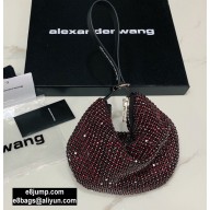 Alexander Wang Wangloc Fortune Cookie Bag With Crystal Rhinestone Chain Mesh Red