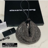 Alexander Wang Wangloc Fortune Cookie Bag With Crystal Rhinestone Chain Mesh Gray