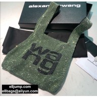 Alexander Wang Wanglock Mini Shopper Tote Bag With Crystal Rhinestone Chain Mesh wang Green