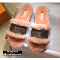 Louis Vuitton Mink Fur Lock It Flat Mules Nude Pink 2020