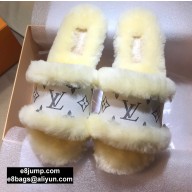 Louis Vuitton Mink Fur Lock It Flat Mules White 2020