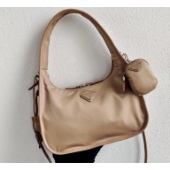 Prada Re-Edition 1995 Nylon Hobo Bag 1BC115 Beige 2020