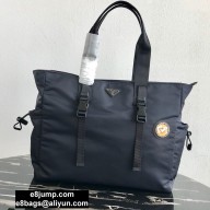 Prada Re-Nylon Tote Bag 2VG042 Dark Blue/Yellow