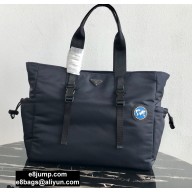 Prada Re-Nylon Tote Bag 2VG042 Dark Blue/Blue